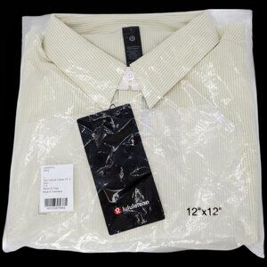 Lululemon New Venture Classic-Fit Long Sleeve Striped Shirt INPP Men's Large